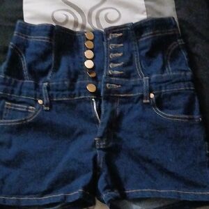 Stylish Blue High-Waisted Denim Shorts